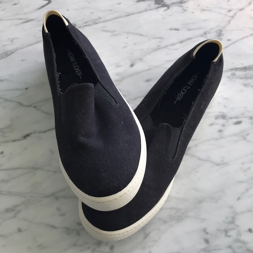 Adam Tucker Black Canvas Slipon Sneakers - Picture 5 of 12